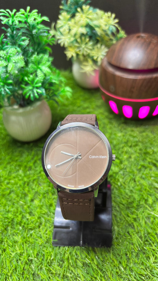 Calvin Klein Brown Leather Watch