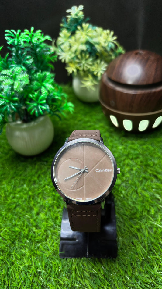 Calvin Klein Brown Leather Watch