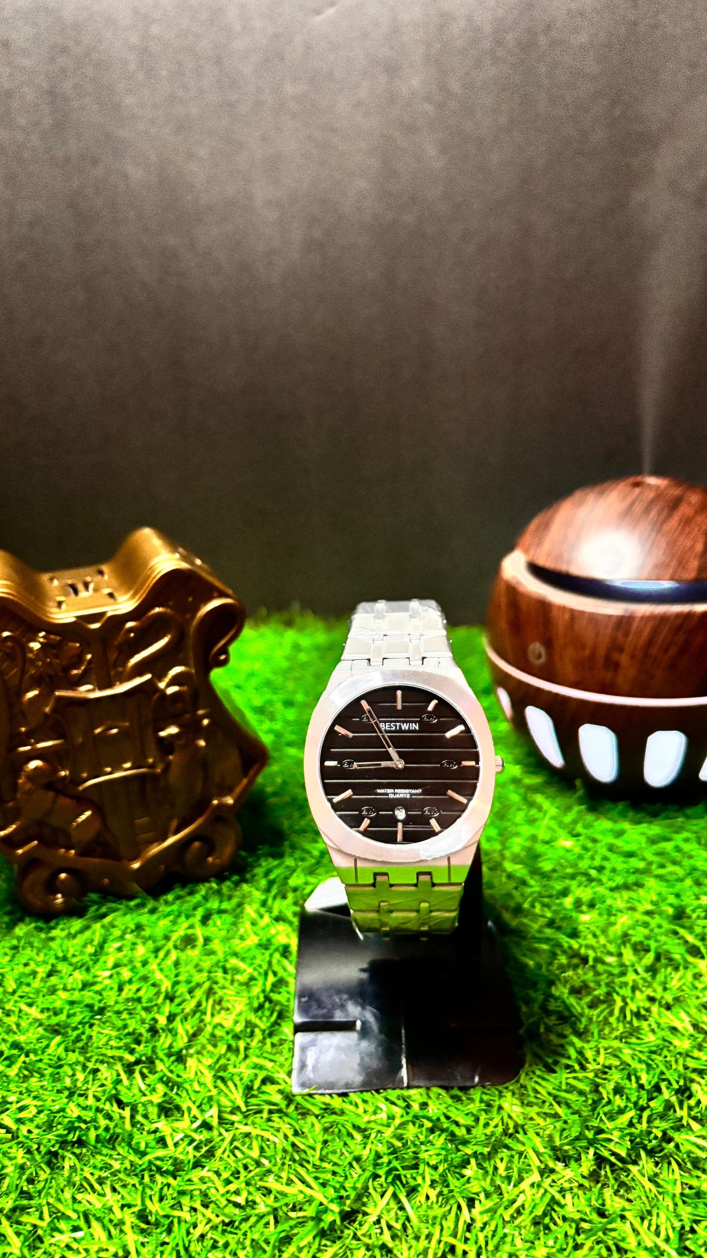 BestWin Black Dial Chain Watch