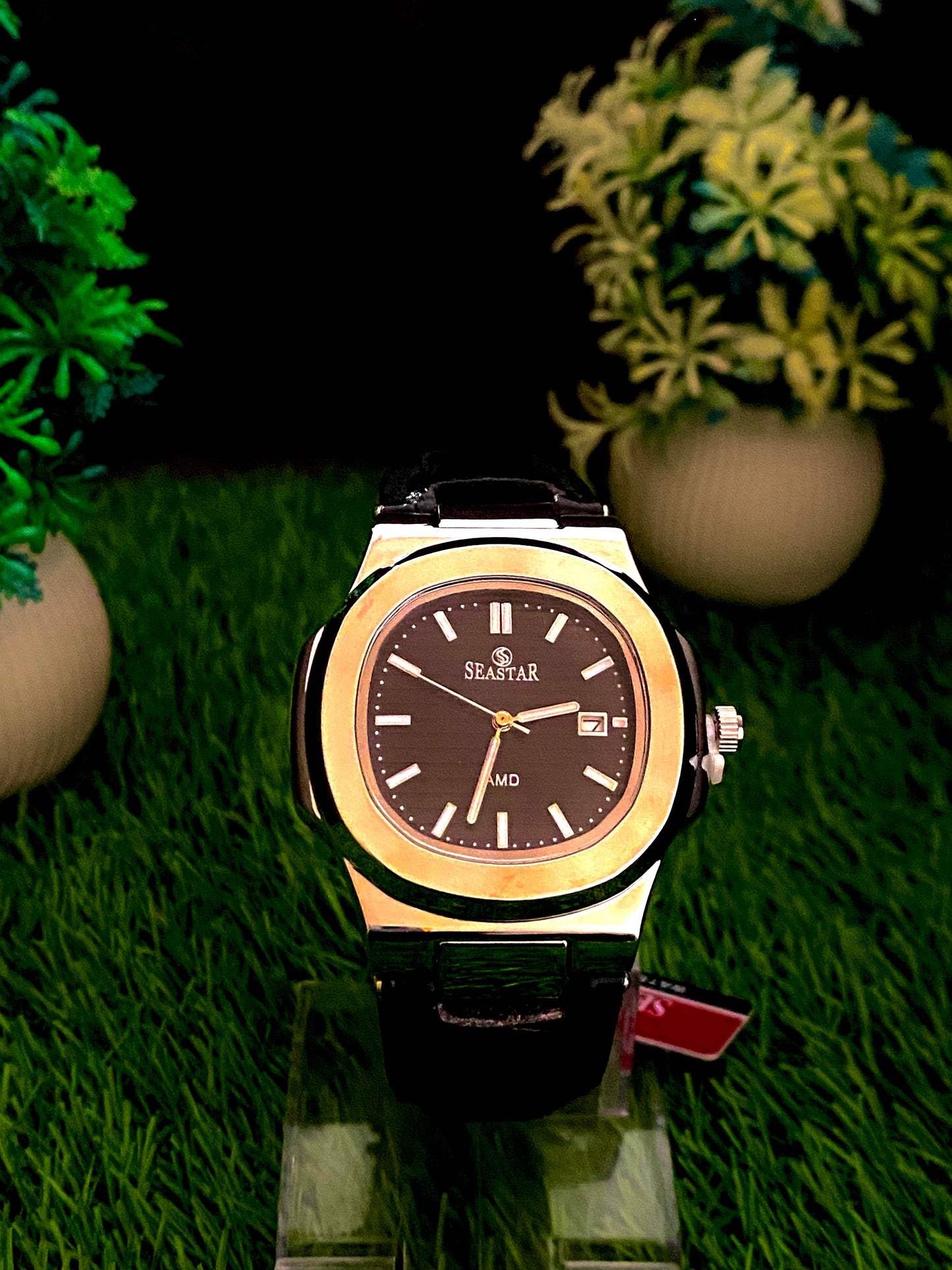 Sea Star Premium Watch – Brown Dial | Black Leather Strap