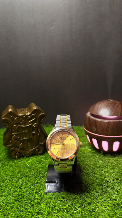 Rolex Premium Watch – Gold Dial | Gold & White Chain